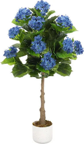 Vista 7 de GarveeHome Árbol de buganvilla artificial de 5 pies, planta de buganvilla de seda sintética con maceta, decoración interior y exterior, planta