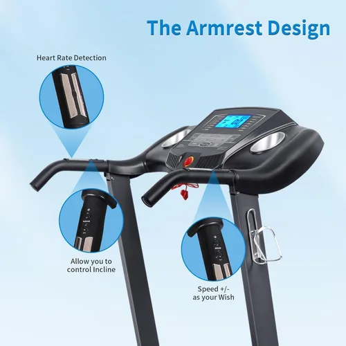 Vista 9 de Cintas de correr para el hogar, caminadora plegable con 12% de inclinación automática, 2.5 HP, velocidad de 8.5 MPH, 15 programas preestablecidos