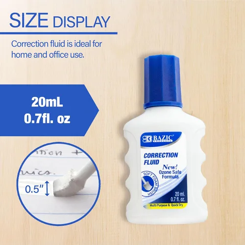 Vista 4 de BAZIC 20 mL / 0.7 fl. oz. Líquido de corrección con cepillo de espuma