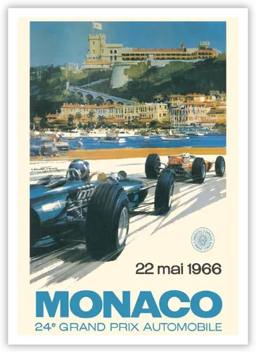 Vista 3 de Juego de 6 pósteres de carreras de autos vintage, sin marco, arte de pared clásico de carreras de automóviles por Géo Ham, Turner, Beligond