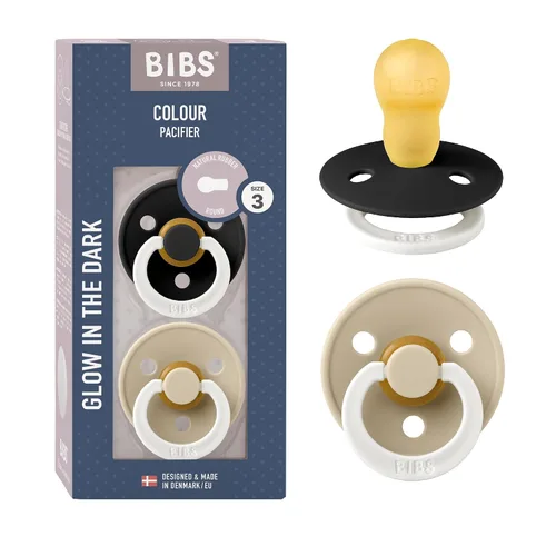 Vista 91 de BIBS - Paquete de 2 chupetes para bebés, goma natural libre de bisfenol A, hechos en Dinamarca, colección Colour, para bebés de 18+ meses, azul bebé