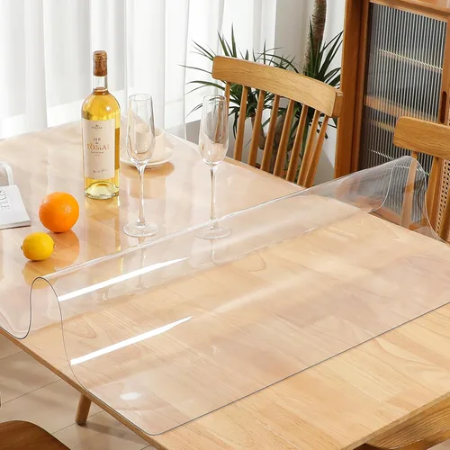 Vista 7 de Protector de mesa esmerilado de 0.059 in de grosor, 48 x 60 pulgadas, cubierta de mesa de PVC impermeable, almohadilla de escritorio antideslizante