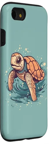 Vista 3 de Funda para iPhone SE (2020) / 7 / 8 Cute Kawaii Sea Turtle in the Ocean