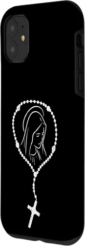 Vista 17 de iPhone 16 Rosario Virgen María Dios Jesús Fe Religioso Católico Estuche de Regalo