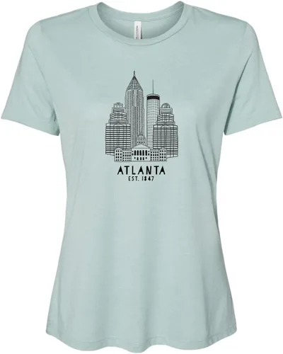 Vista 36 de Cute Women's Screen Printed Crew Neck Tee, Shirts With Sayings, Dusty Blue or Olive