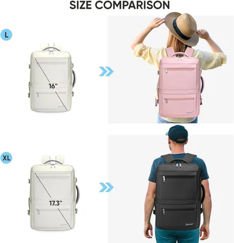 Vista 6 de BALEINE Mochila de Viaje para Mujeres y Hombres, Mochila Grande y Resistente de Equipaje de Mano para Laptop, Regalos para Negocios, Casual, Fin