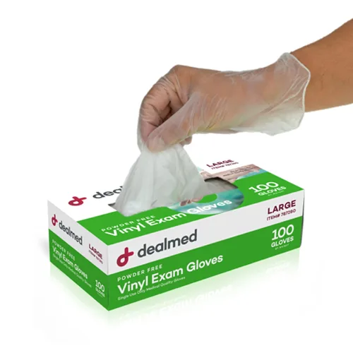 Vista 14 de Dealmed Guantes de examen de vinilo – 100 ct. Guantes médicos pequeños, guantes desechables, guantes sin látex no irritantes para un botiquín