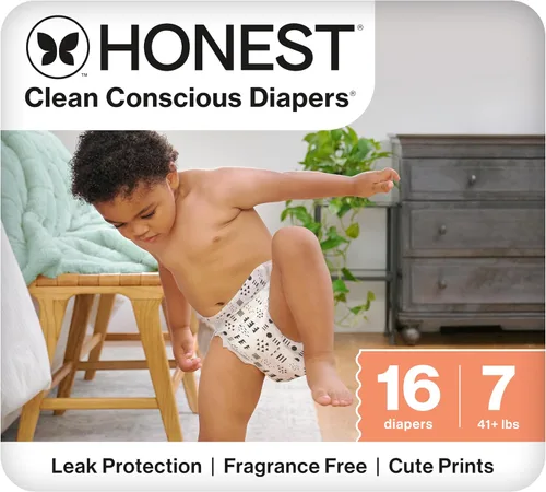 Vista 31 de The Honest Company Comfort Dry Pañales desechables para piel sensible, hasta 100% a prueba de fugas, hipoalergénicos, sin fragancia, Turtle Time