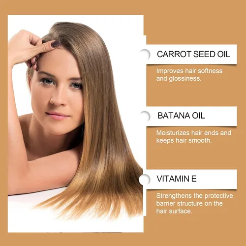 Vista 4 de ARANYA Batana Oils Miracle - Aceite de tratamiento capilar con aceite de semilla de zanahoria y vitamina E, fórmula profesional suavizante e