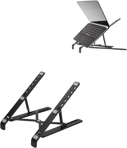 Vista 7 de PerGar Soporte para laptop, soporte de aluminio para laptop, soporte para computadora portátil para escritorio, soporte ajustable de aluminio
