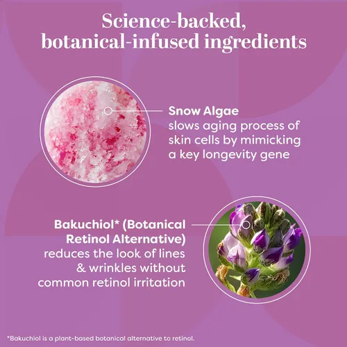 Vista 3 de TruSkin Crema hidratante Longevity – Revolucionario hidratante facial con bakuchiol y algas de nieve – Envejecimiento saludable Alternativa suave al