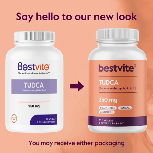 Vista 6 de BESTVITE TUDCA 250mg (60 cápsulas) (ácido taursodesoxicólico) - Sin estearatos - Sin gluten - Sin OMG