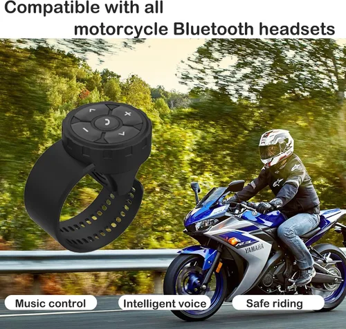 Vista 2 de Mando a distancia para auriculares con casco Bluetooth, controla música, asistentes de voz, llamadas y más, batería de larga duración, impermeable