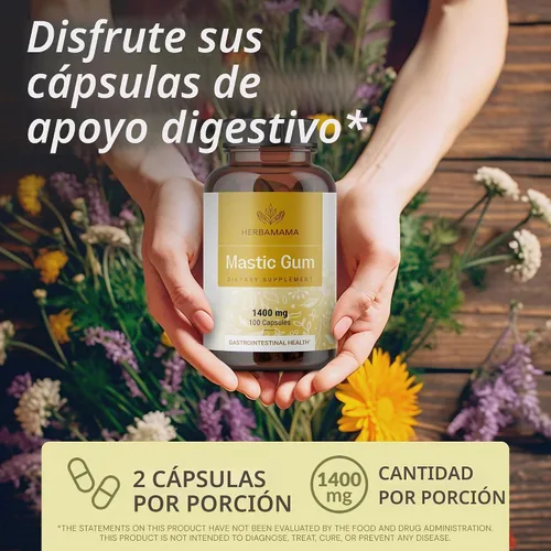 Vista 2 de HERBAMAMA Cápsulas de goma mastica - Apoyo intestinal y digestivo