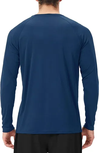 Vista 4 de NAVISKIN - Camisas de protección contra erupciones para hombre, camisetas de natación FPU 50+ con protección solar ultravioleta, de manga larga