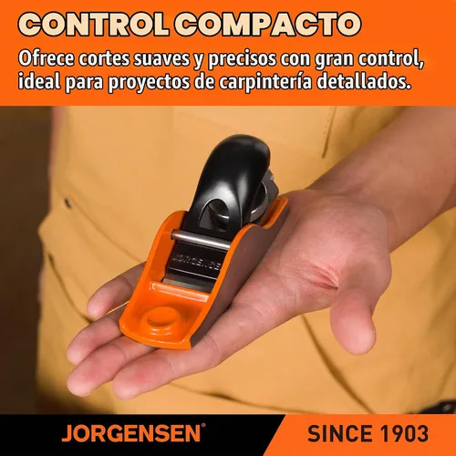 Vista 3 de JORGENSEN Cepillo de madera de 5-1/4 pulgadas, cepillo manual para carpintería, cepillo de bloque de ángulo bajo, cepillo manual pequeño