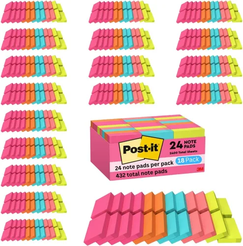 Vista 9 de Post-it Mini notas, 1 3/8 x 1 7/8 pulgadas, 24 blocs, notas adhesivas favoritas #1 de Estados Unidos, notas Poptimistic Post-it Notes, rosa intenso