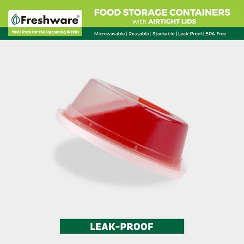 Vista 4 de Freshware Contenedores de almacenamiento de alimentos [240 juegos] recipientes de plástico de 8 onzas con tapas, slime, sopa, recipientes