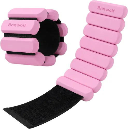 Vista 11 de Pesas de tobillo de muñeca para mujeres y hombres, 2 libras/par, pesas ajustables para brazos, piernas, pilates, pulseras con peso para gimnasio