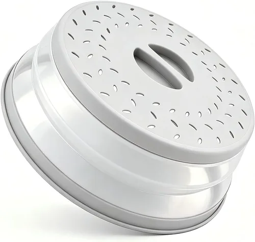 Vista 37 de Cubierta plegable para salpicaduras de microondas, cubierta para platos de microondas con ventilación de vapor, silicona y plástico sin BPA