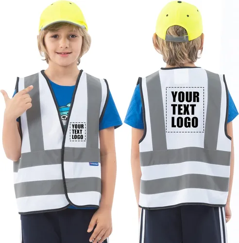 Vista 8 de AYKRM Chaleco de alta visibilidad para niños chaleco de seguridad reflectante de alta visibilidad