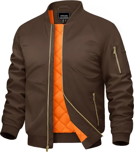 Vista 17 de CRYSULLY Chaqueta para hombre Otoño Invierno Espesar Cortavientos Chaquetas Bomber Abrigos Acolchados