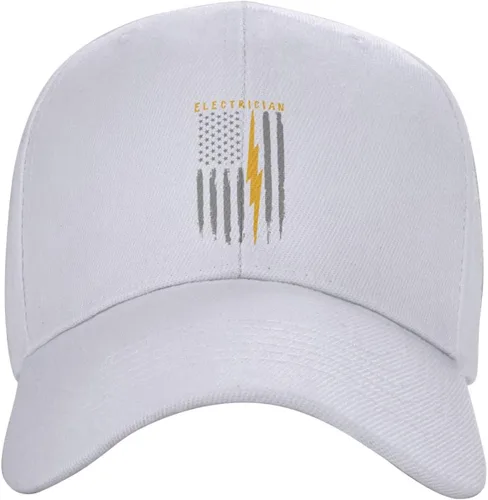 Vista 16 de Gorra de béisbol de electricista estadounidense con bandera de Estados Unidos