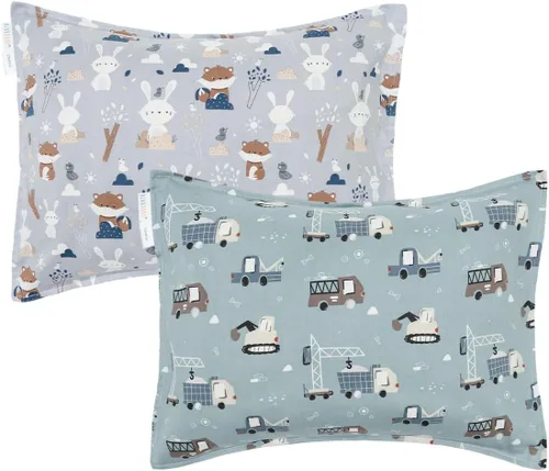 Vista 24 de ALVA BABY - Fundas de almohada de algodón para niños pequeños de 13 x 18 pulgadas o 12 x 16 pulgadas