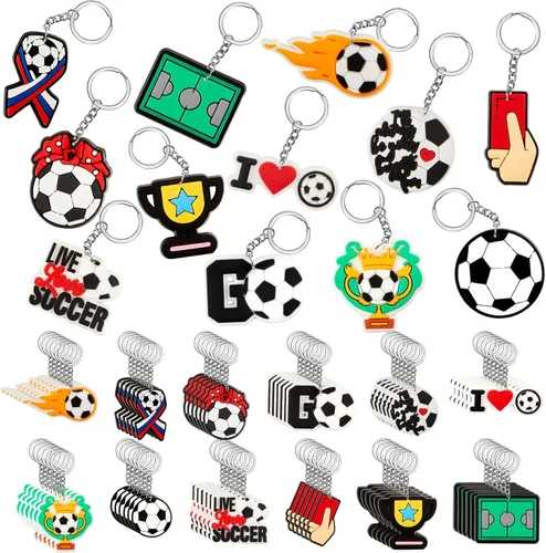 Vista 11 de Batiyeer Llaveros a Granel Artículos de Fiesta Llaveros de Pelota Deportiva Llaveros Divertidos Regalos para Suministros de Cumpleaños
