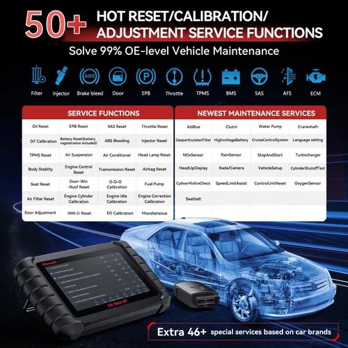Vista 3 de iCarsoft CR Max BT - Escáner OBD2 inalámbrico, herramienta de diagnóstico de coche para todo el sistema, 50 restablecimiento+servicio adicional 46