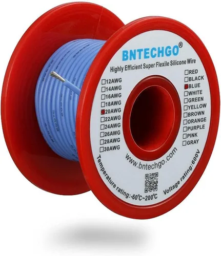 Vista 9 de BNTECHGO - Kit de cables de silicona de 7 colores calibre 20, cada uno de 25 pies de largo, cables de cobre estañado trenzados y flexibles