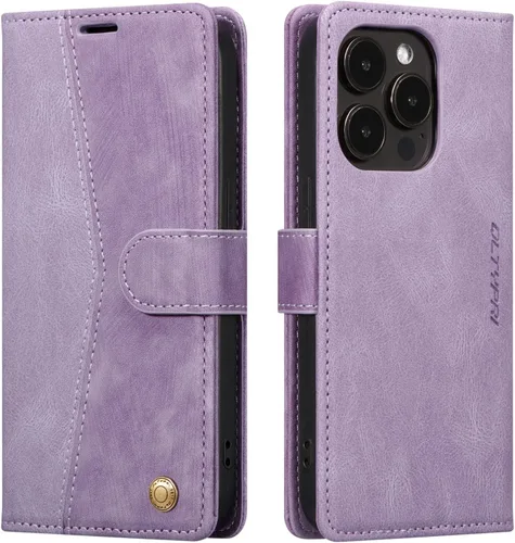 Vista 14 de QLTYPRI Funda para iPhone 13, funda de piel sintética con cierre magnético, soporte para tarjetas, función atril, a prueba de golpes, funda Azul