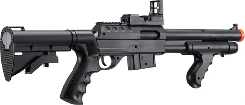 Vista 5 de M0581 Bomba de acción Airsoft escopeta con alcance y luz