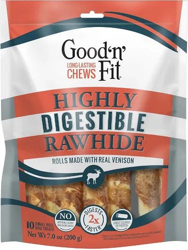 Vista 16 de Good n Fit - Rollos pequeños con sabor a hígado de pollo real, 6 unidades, masticables de cuero crudo altamente digeribles de larga duración