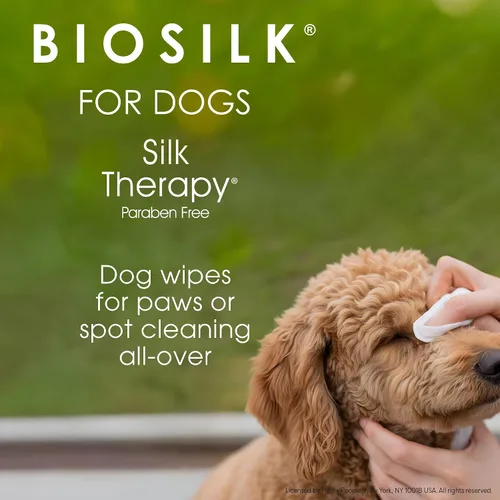 Vista 3 de BioSilk Toallitas hidratantes y limpiadoras para perros, 100