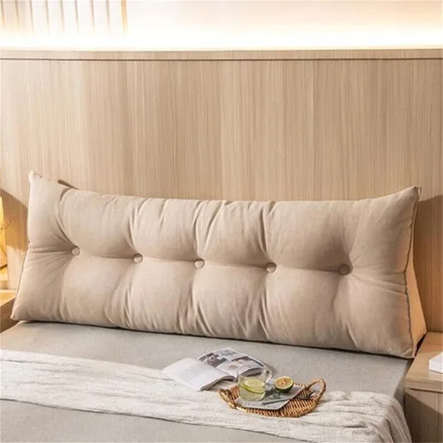 Vista 2 de Almohada triangular de lectura para reposo en cama, cojín grande para cabecero, respaldo, almohada de cuña para cuello y soporte lumbar para Beige