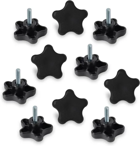 Vista 13 de POWERTEC Paquete de 10 Perillas Redondas de 1/4"-20, Perillas de Sujeción Roscadas para Riel en T y Accesorios de Sierra de Mesa, Tablero Guía