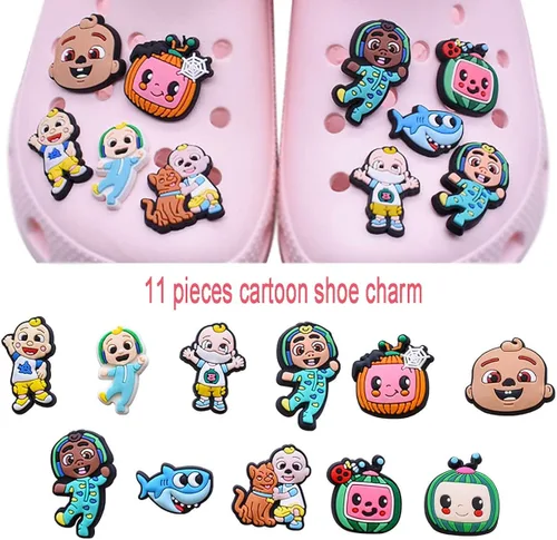 Vista 3 de 11 dijes para zapatos, dijes para zapatos para decoración de zuecos, dijes de PVC de dibujos animados, bonitos patrones de decoración de zapatos