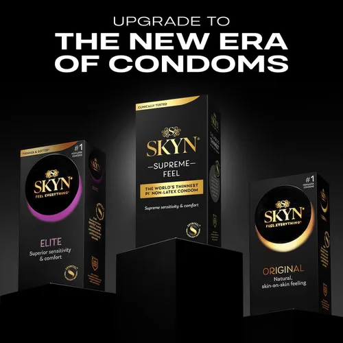 Vista 12 de SKYN Elite - Preservativos grandes – 36 unidades – Condones ultrafinos, lubricados sin látex, más largos y anchos para un ajuste más cómodo