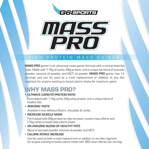Vista 7 de G6 Mass Pro - Ganador de alto contenido proteico (chocolate)