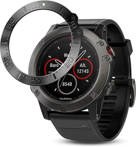 Vista 8 de Anillo de bisel de acero inoxidable compatible con Garmin Fenix 5X Watch Bisel Ring Cubierta Adhesiva Anti arañazos y protector de colisión