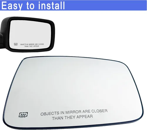 Vista 5 de Reemplazo de cristal de espejo con calefacción lateral derecho para Dodge Ram 1500 2500 2009-2018