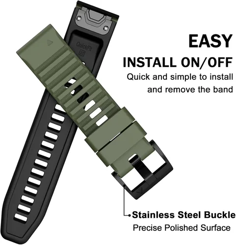 Vista 6 de ISABAKE Compatible con Fenix 6 Watch Band para Fenix 6 Pro/Fenix 5/Fenix 5 Plus/Fenix 7/Forerunner 935/Forerunner 945/Approach S60/Quatix 5