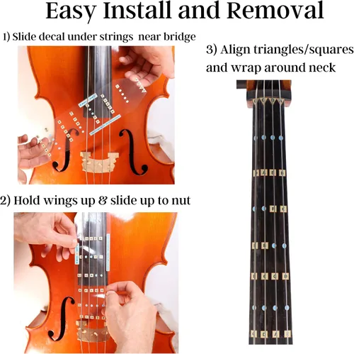 Vista 4 de Fantástica guía de dedos para violonchelos, accesorios de música para instrumentos de cuerda, calcomanías para diapasón y diapasón para aprender