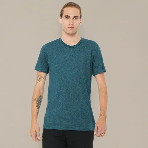 Vista 17 de BELLA+CANVAS Camiseta de cuello redondo para hombre Carbón negro (Charcoal Black Triblend)