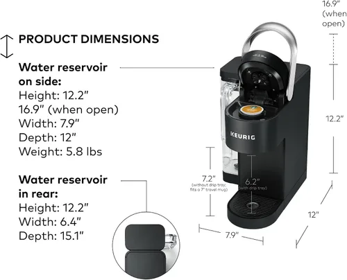 Vista 6 de Keurig K-Supreme SMART - Cafetera inteligente, tecnología MultiStream, prepara tamaños de taza de 6 a 12 onzas, color negro Brewid y Multistream