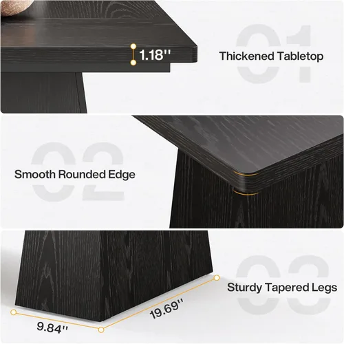 Vista 7 de Tribesigns Escritorio ejecutivo de 63 pulgadas, moderno escritorio negro para computadora de oficina con doble pedestal resistente, mesa de estudio