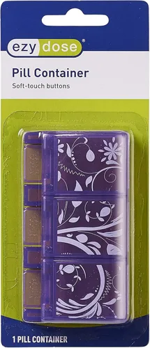 Vista 2 de Ezy Dose Pastillero de 3 compartimentos de tacto suave, planificador de medicamentos, caja organizadora de vitaminas, conveniente y fácil de usar