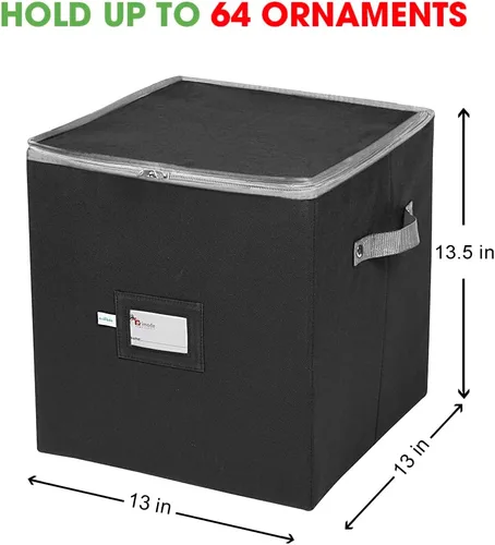 Vista 4 de Caja de almacenamiento para adornos navideños Primode, 4 bandejas individuales, contenedor de almacenamiento para adornos navideños, capacidad