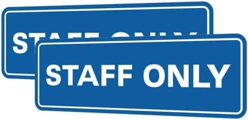 Vista 83 de All Quality Letrero estándar para pared o puerta Fácil instalación Señales de trabajo de oficina Seguridad mejorada – Negro – Pequeño